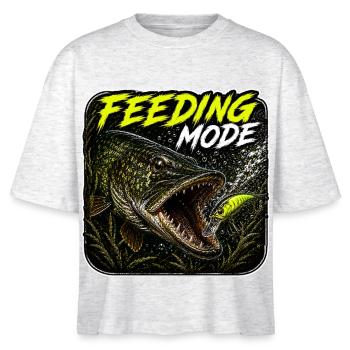 Fütterungsmodus Hechtfischerei-Design - Stanley/Stella Frauen Boxy Bio-T-Shirt Nova - Weiß meliert - Vorne - Anna (173cm)