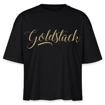 Goldstück - Stanley/Stella Frauen Boxy Bio-T-Shirt Nova - Schwarz - Vorne - Anna (173cm)
