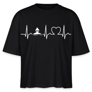 Herzkurve, Puls, Eisbaden, Eisbad, Herz - Stanley/Stella Frauen Boxy Bio-T-Shirt Nova - Schwarz - Vorne - Anna (173cm)