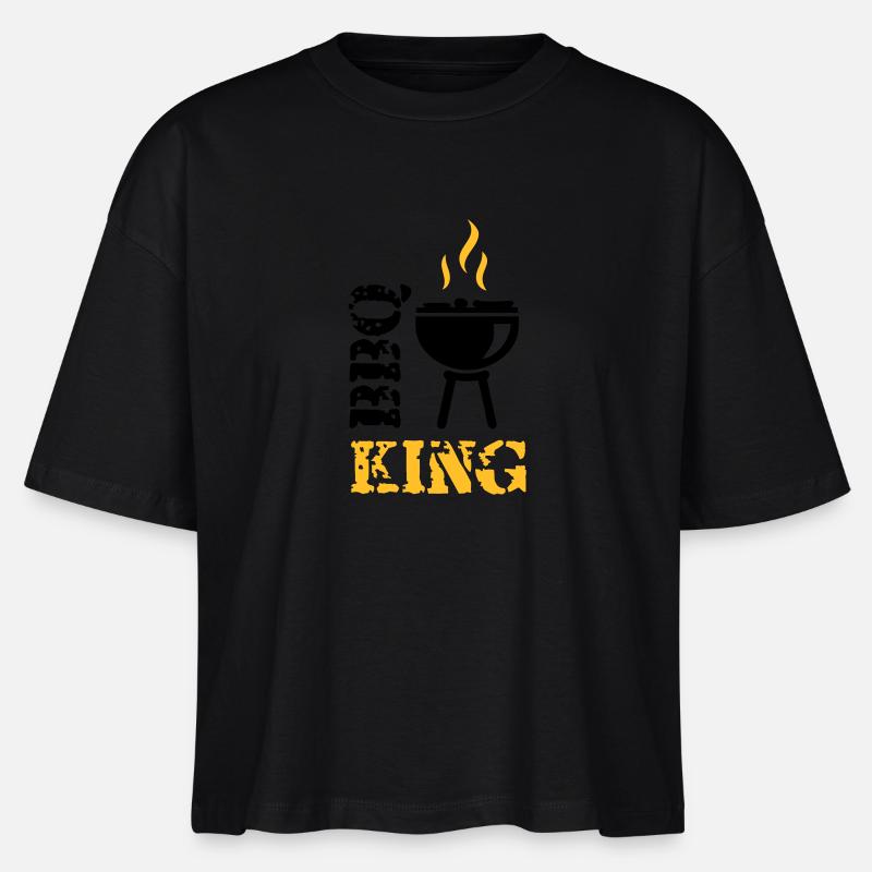 BBQ King - Stanley/Stella Nova Women’s Boxy Organic T-Shirt - black