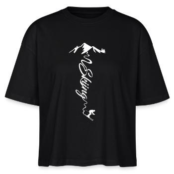 Skifahren _ Skiing - Stanley/Stella Frauen Boxy Bio-T-Shirt Nova - Schwarz - Vorne - Anna (173cm)