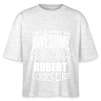 Robert - Stanley/Stella Nova Women’s Boxy Organic T-Shirt - heather white - Front - Anna (173cm)