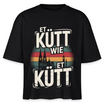 Köln Et Kütt Wie Et Kütt Kölner Grundgesetz Kölsch - Stanley/Stella Frauen Boxy Bio-T-Shirt Nova - Schwarz - Vorne - Anna (173cm)