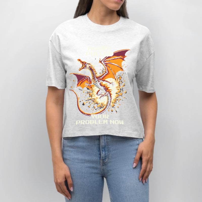 Aggro pulled – your problem | Dragon Pixel Art Stanley/Stella Nova Women’s Boxy Organic T-Shirt
