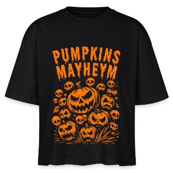 Kürbisse Chaos Halloween Silhouette - Stanley/Stella Frauen Boxy Bio-T-Shirt Nova - Schwarz - Vorne - Anna (173cm)