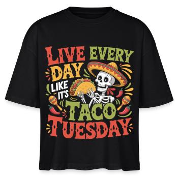Taco Tuesday Shirt – Pour ceux qui aiment les tacos - T-shirt bio NOVA Stanley/Stella Femme - noir - Devant - Anna (173cm)