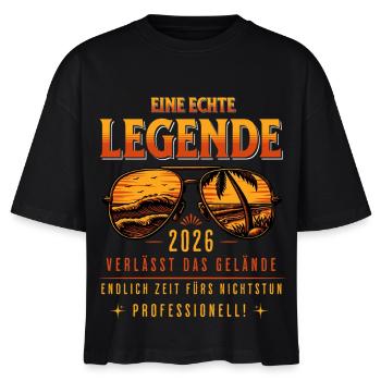 Rente 2026 Legende verlässt das Gelände - Stanley/Stella Frauen Boxy Bio-T-Shirt Nova - Schwarz - Vorne - Anna (173cm)