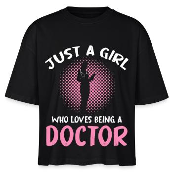 Nur ein Mädchen liebt Ärztin sein - Stanley/Stella Frauen Boxy Bio-T-Shirt Nova - Schwarz - Vorne - Anna (173cm)