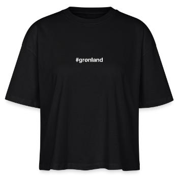 GRÖNLAND Grönland Hashtag - Stanley/Stella Frauen Boxy Bio-T-Shirt Nova - Schwarz - Vorne - Anna (173cm)