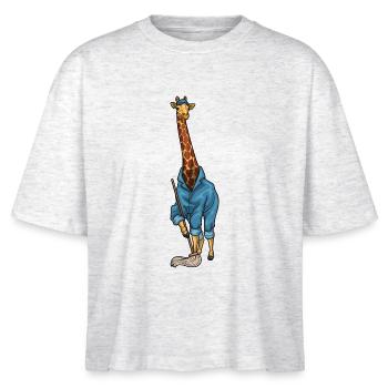 Giraffe Cleaner Mop - Stanley/Stella Nova Women’s Boxy Organic T-Shirt - heather white - Front - Anna (173cm)