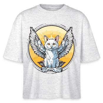 Chat avec des ailes - T-shirt bio NOVA Stanley/Stella Femme - blanc chiné - Devant - Anna (173cm)
