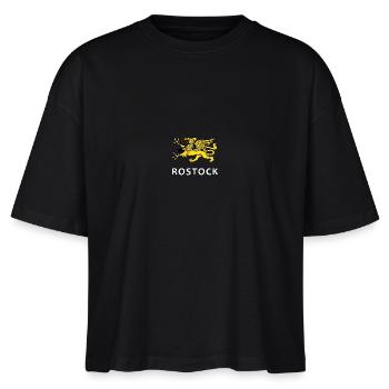 Rostock - Stolz auf der Brust - Stanley/Stella Frauen Boxy Bio-T-Shirt Nova - Schwarz - Vorne - Anna (173cm)
