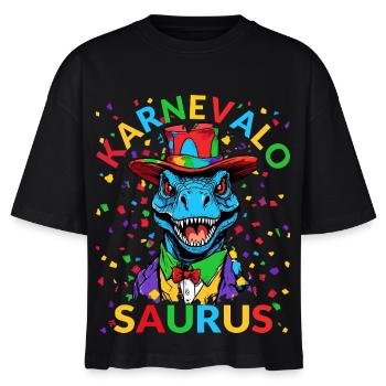 Dinosaurier Kostüm Kölner Karneval Konfetti Dino - Stanley/Stella Frauen Boxy Bio-T-Shirt Nova - Schwarz - Vorne - Anna (173cm)