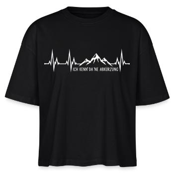 Wandern Berge Herzschlag Ich kenn da ne Abkürzung - Stanley/Stella Frauen Boxy Bio-T-Shirt Nova - Schwarz - Vorne - Anna (173cm)