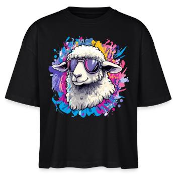 Cool sheep with sunglasses - Stanley/Stella Nova Women’s Boxy Organic T-Shirt - black - Front - Anna (173cm)
