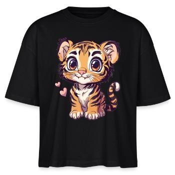 Bébé tigre avec des coeurs - T-shirt bio NOVA Stanley/Stella Femme - noir - Devant - Anna (173cm)
