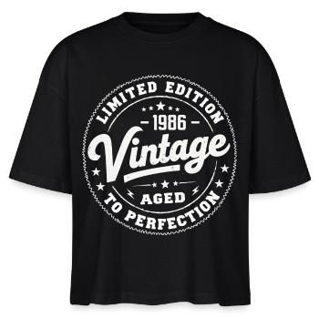 Legenda vuodesta 1986 Mahtava vuodesta 1986 Retro 1986 - Stanley/Stella Nova naisten laatikkomainen luomu-t-paita - musta - Edestä - Anna (173cm)
