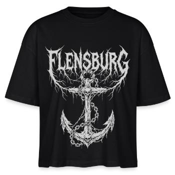 Flensburg – Extreme Metal Stadtmotiv - Stanley/Stella Frauen Boxy Bio-T-Shirt Nova - Schwarz - Vorne - Anna (173cm)