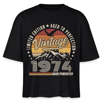 1974 Cadeau 51e Anniversaire 1974 Vintage 1974 - T-shirt bio NOVA Stanley/Stella Femme - noir - Devant - Anna (173cm)
