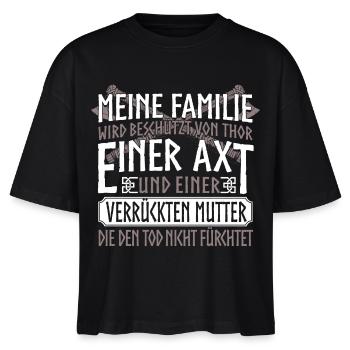 Verrückte Mutter - Stanley/Stella Frauen Boxy Bio-T-Shirt Nova - Schwarz - Vorne - Anna (173cm)