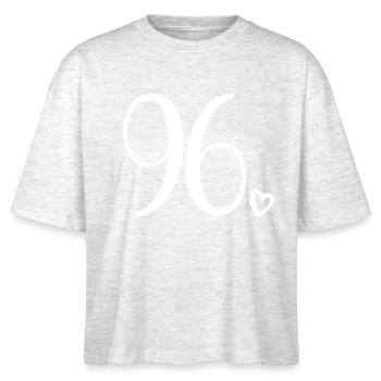 Süße Nummer 96, 96 Jahre alt, Geschenk zum 96. Geburtstag - Stanley/Stella Frauen Boxy Bio-T-Shirt Nova - Weiß meliert - Vorne - Anna (173cm)