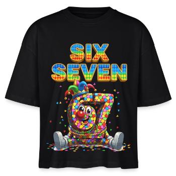 67 six seven Karneval Süß Geschenk - Stanley/Stella Frauen Boxy Bio-T-Shirt Nova - Schwarz - Vorne - Anna (173cm)