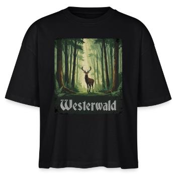 Westerwald - Stanley/Stella Frauen Boxy Bio-T-Shirt Nova - Schwarz - Vorne - Anna (173cm)