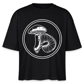 Icône Champignons - T-shirt bio NOVA Stanley/Stella Femme - noir - Devant - Anna (173cm)