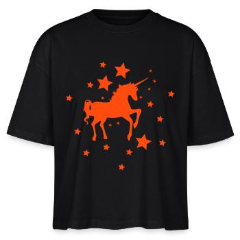 einhorn/sterne - Stanley/Stella Nova Women’s Boxy Organic T-Shirt - black - Front - Anna (173cm)