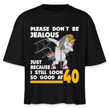 40e anniversaire Licorne 40 ans avec bâton de déambulateur - T-shirt bio NOVA Stanley/Stella Femme - noir - Devant - Anna (173cm)