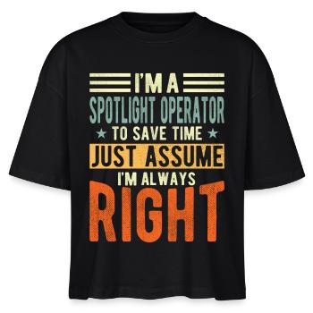 Spotlight -operator - Stanley/Stella Frauen Boxy Bio-T-Shirt Nova - Schwarz - Vorne - Anna (173cm)