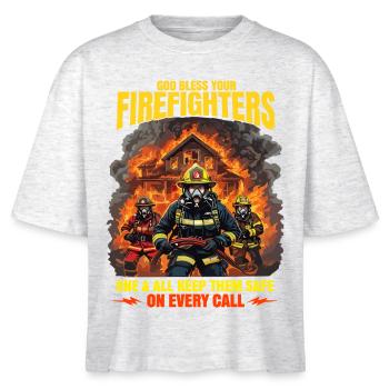 Gott segne die Feuerwehrleute Heroisches Design - Stanley/Stella Frauen Boxy Bio-T-Shirt Nova - Weiß meliert - Vorne - Anna (173cm)