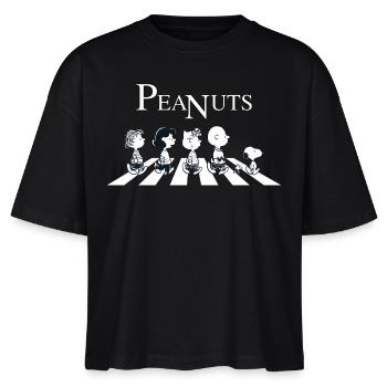 Peanuts Snoopy Charlie Brown Sally Lucy Abbey Road - Stanley/Stella Frauen Boxy Bio-T-Shirt Nova - Schwarz - Vorne - Anna (173cm)