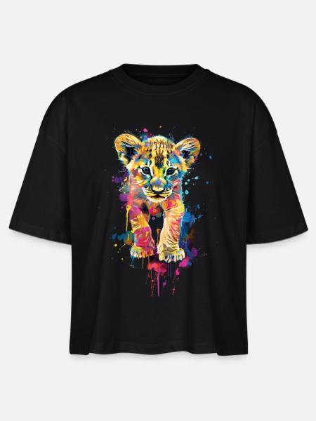 Löwe - Stanley/Stella Frauen Boxy Bio-T-Shirt Nova - Schwarz