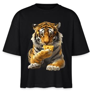 Tiger - Stanley/Stella Nova Women’s Boxy Organic T-Shirt - black - Front - Anna (173cm)
