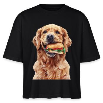 Golden Retriever - Stanley/Stella Frauen Boxy Bio-T-Shirt Nova - Schwarz - Vorne - Anna (173cm)
