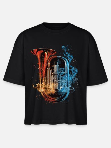 Tuba - Stanley/Stella Frauen Boxy Bio-T-Shirt Nova - Schwarz