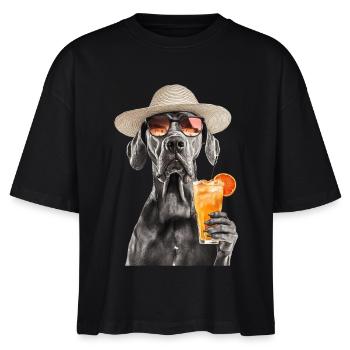 Deutsche Dogge - Stanley/Stella Frauen Boxy Bio-T-Shirt Nova - Schwarz - Vorne - Anna (173cm)