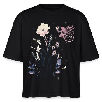 versteckte BESTE MAMA 🌸 Blumen Muttertag Sommer - Stanley/Stella Frauen Boxy Bio-T-Shirt Nova - Schwarz - Vorne - Anna (173cm)