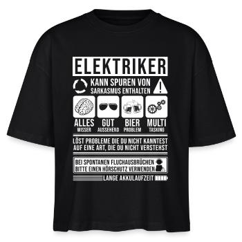 Elektriker Spruch lustig - Stanley/Stella Frauen Boxy Bio-T-Shirt Nova - Schwarz - Vorne - Anna (173cm)
