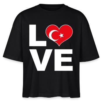 Ich liebe Türkei Herz Flagge Türkei - Stanley/Stella Frauen Boxy Bio-T-Shirt Nova - Schwarz - Vorne - Anna (173cm)