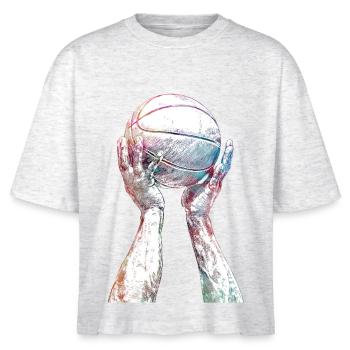 Art sportif de basket-ball #basketball - T-shirt bio NOVA Stanley/Stella Femme - blanc chiné - Devant - Anna (173cm)