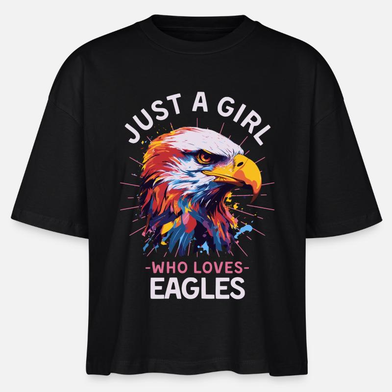 Colorful Bald Eagle Eagle Paint Splash - Stanley/Stella Nova Women’s Boxy Organic T-Shirt - black