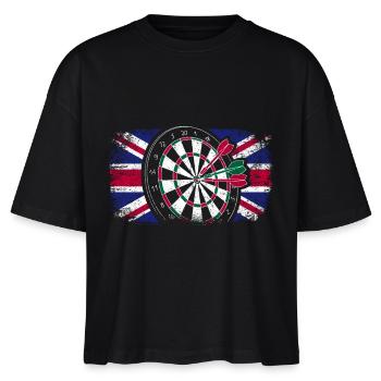 England flag great britain playing darts - Stanley/Stella Frauen Boxy Bio-T-Shirt Nova - Schwarz - Vorne - Anna (173cm)