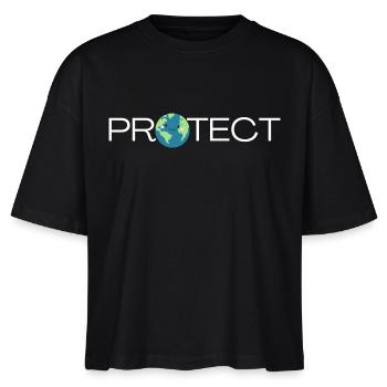 Protect the Earth Umweltschutz Geschenkidee - Stanley/Stella Frauen Boxy Bio-T-Shirt Nova - Schwarz - Vorne - Anna (173cm)