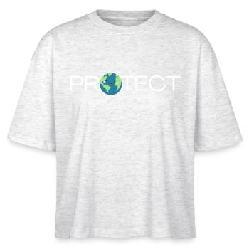 Protect the Earth Umweltschutz Geschenkidee - Stanley/Stella Frauen Boxy Bio-T-Shirt Nova - Weiß meliert - Vorne - Anna (173cm)