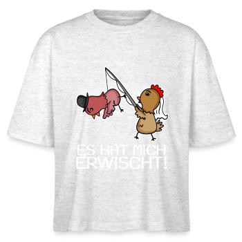 Es Hat Mich Erwischt! Junggesellenabschied - Stanley/Stella Frauen Boxy Bio-T-Shirt Nova - Weiß meliert - Vorne - Anna (173cm)