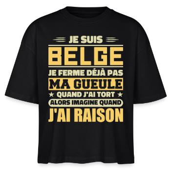 Je suis Belge - Je ferme pas ma gueule - T-shirt bio NOVA Stanley/Stella Femme - noir - Devant - Anna (173cm)