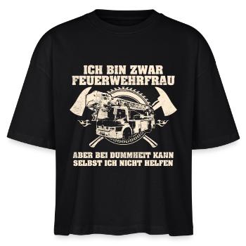Feuerwehrfrau - helfen - Stanley/Stella Frauen Boxy Bio-T-Shirt Nova - Schwarz - Vorne - Anna (173cm)