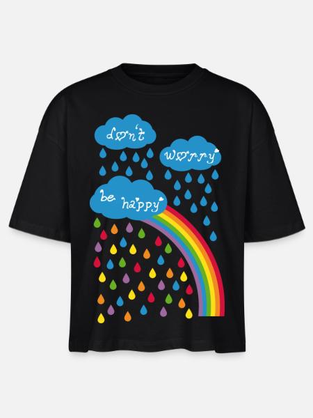 dont worry be happy - Stanley/Stella Frauen Boxy Bio-T-Shirt Nova - Schwarz